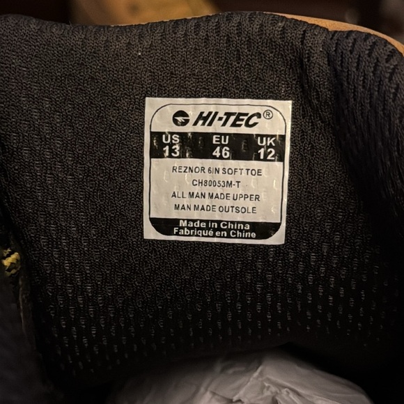 Hi-Tec Men's Reznor Boots Tan Size 13 - Picture 8 of 10